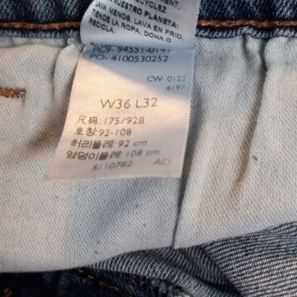 Signature By Levi Strauss W36 L32 Mens Athletic Jeans Medium Wash Blue Denim - Picture 13 of 15